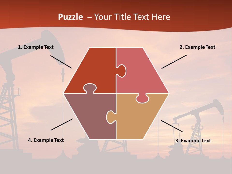 A Group Of Oil Pumps With A Sunset In The Background PowerPoint Template