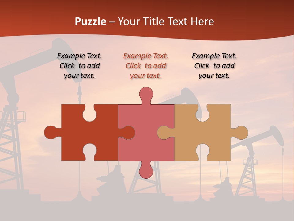 A Group Of Oil Pumps With A Sunset In The Background PowerPoint Template