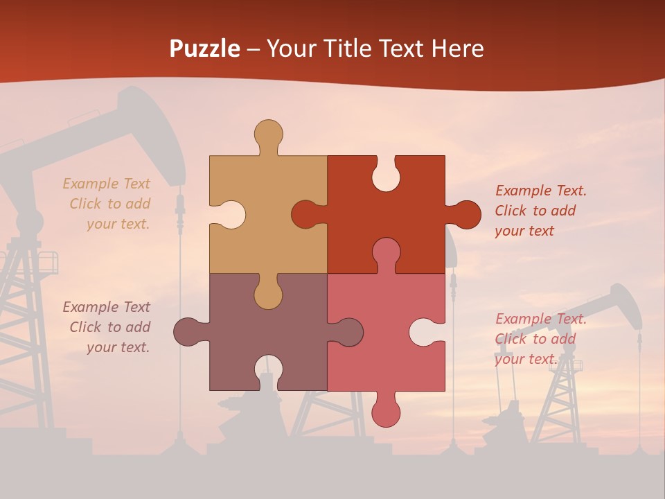 A Group Of Oil Pumps With A Sunset In The Background PowerPoint Template