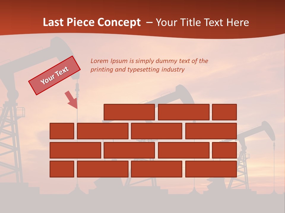 A Group Of Oil Pumps With A Sunset In The Background PowerPoint Template
