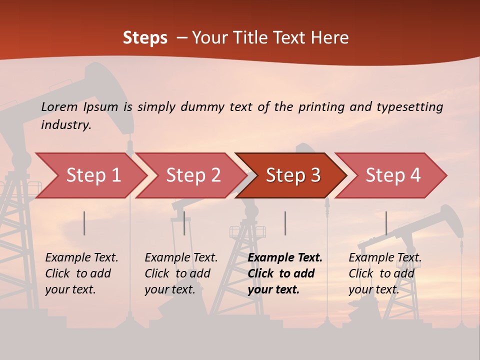 A Group Of Oil Pumps With A Sunset In The Background PowerPoint Template