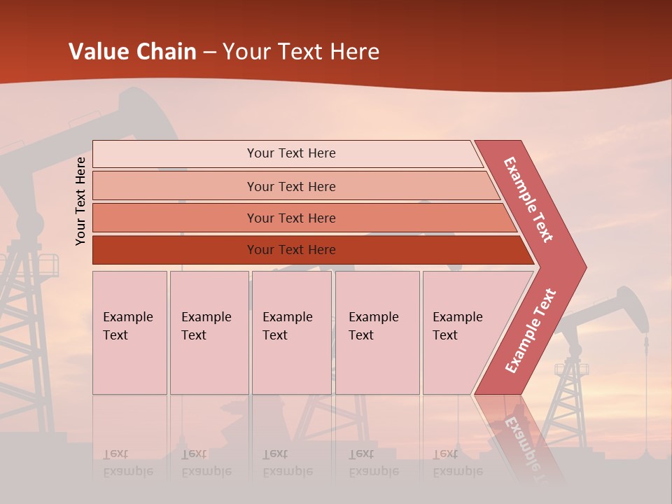 A Group Of Oil Pumps With A Sunset In The Background PowerPoint Template