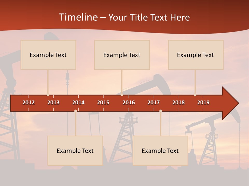 A Group Of Oil Pumps With A Sunset In The Background PowerPoint Template