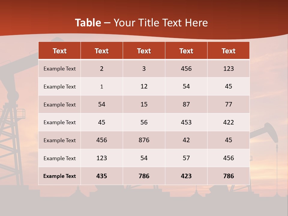 A Group Of Oil Pumps With A Sunset In The Background PowerPoint Template