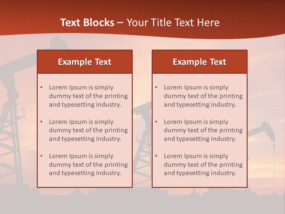 A Group Of Oil Pumps With A Sunset In The Background PowerPoint Template