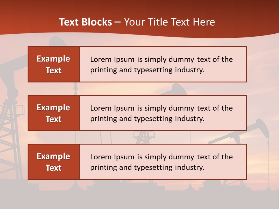 A Group Of Oil Pumps With A Sunset In The Background PowerPoint Template