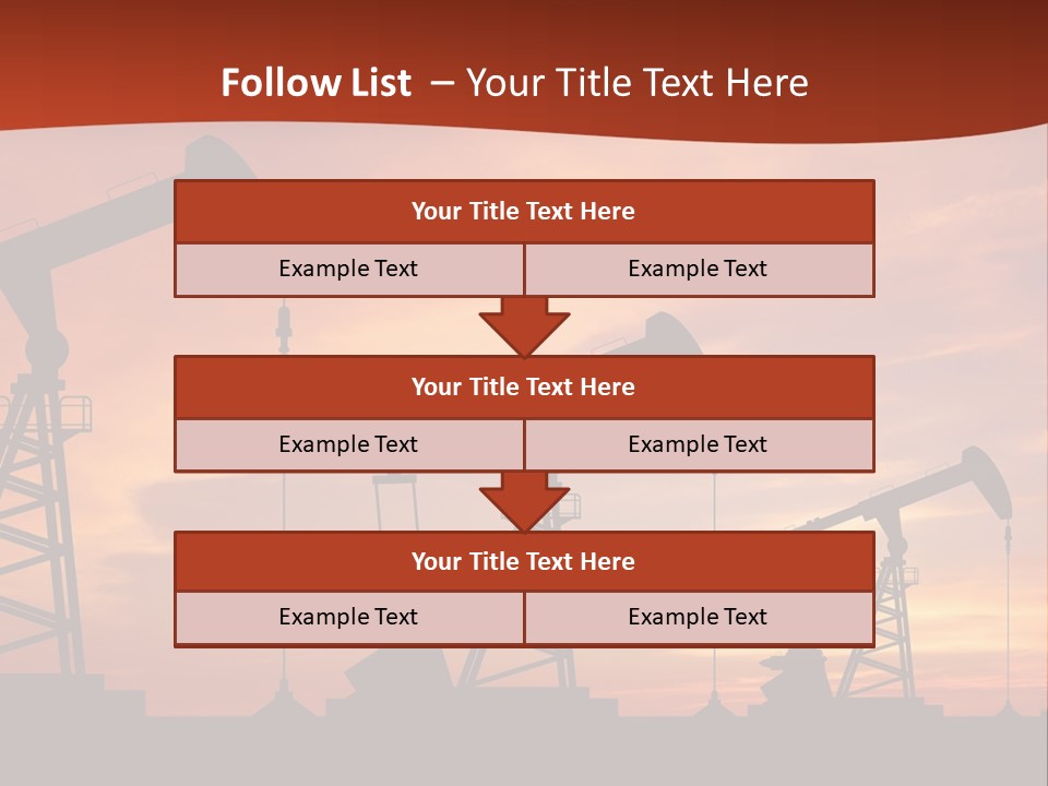 A Group Of Oil Pumps With A Sunset In The Background PowerPoint Template