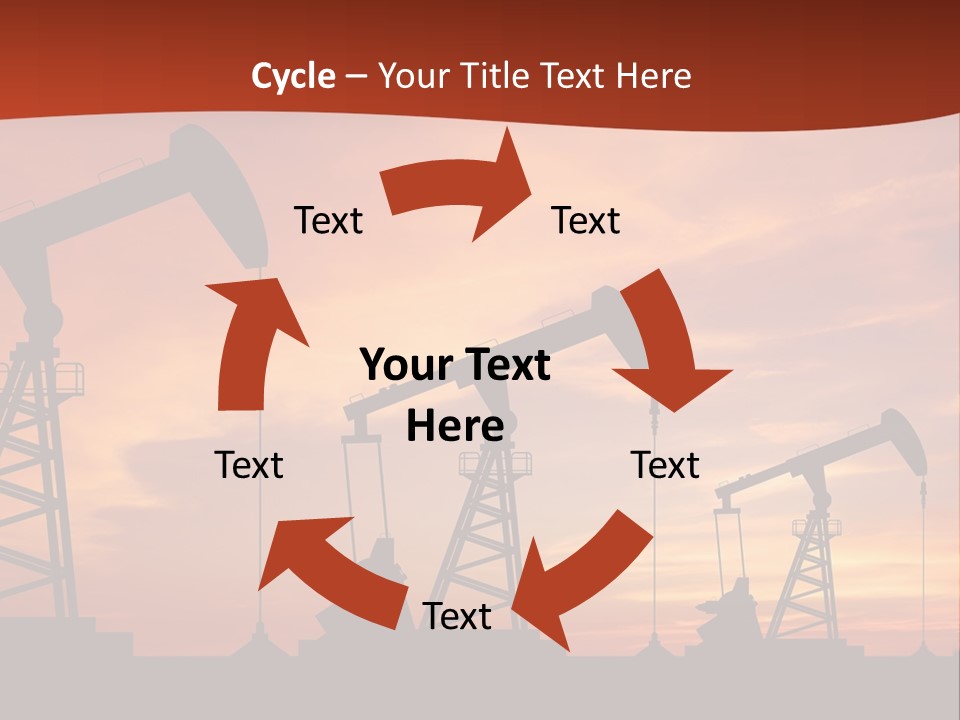 A Group Of Oil Pumps With A Sunset In The Background PowerPoint Template