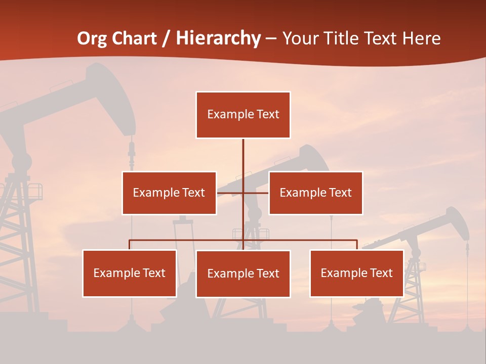 A Group Of Oil Pumps With A Sunset In The Background PowerPoint Template