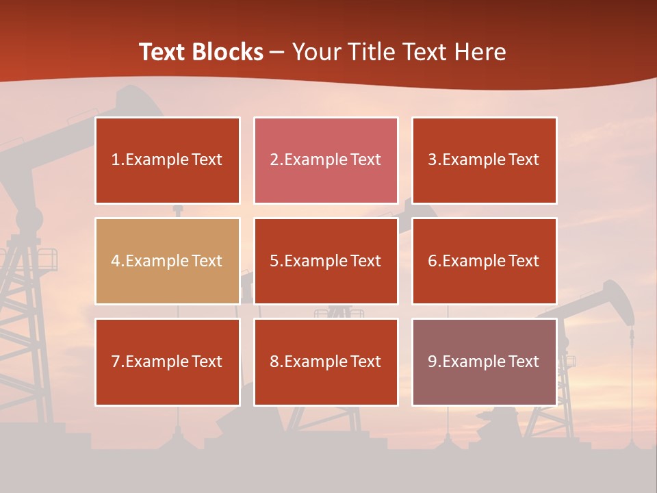 A Group Of Oil Pumps With A Sunset In The Background PowerPoint Template