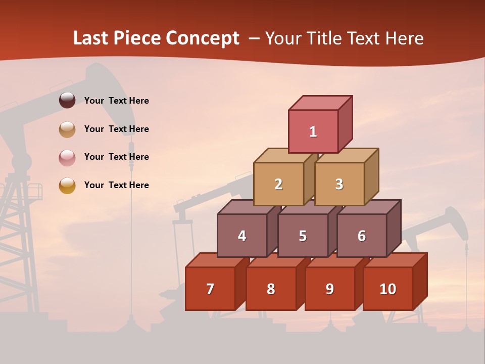 A Group Of Oil Pumps With A Sunset In The Background PowerPoint Template