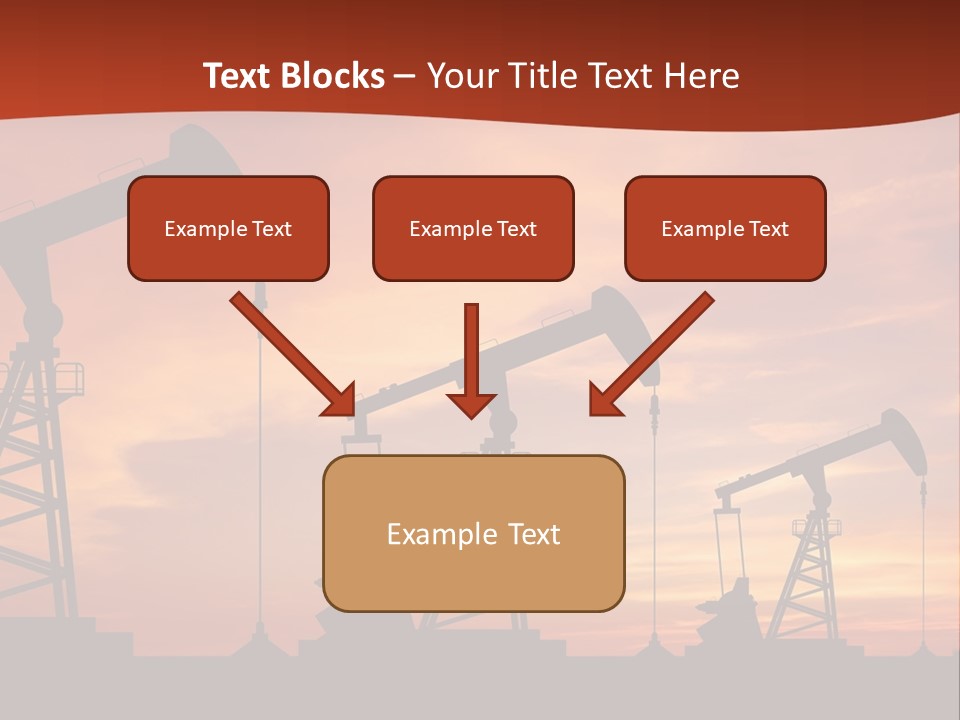 A Group Of Oil Pumps With A Sunset In The Background PowerPoint Template