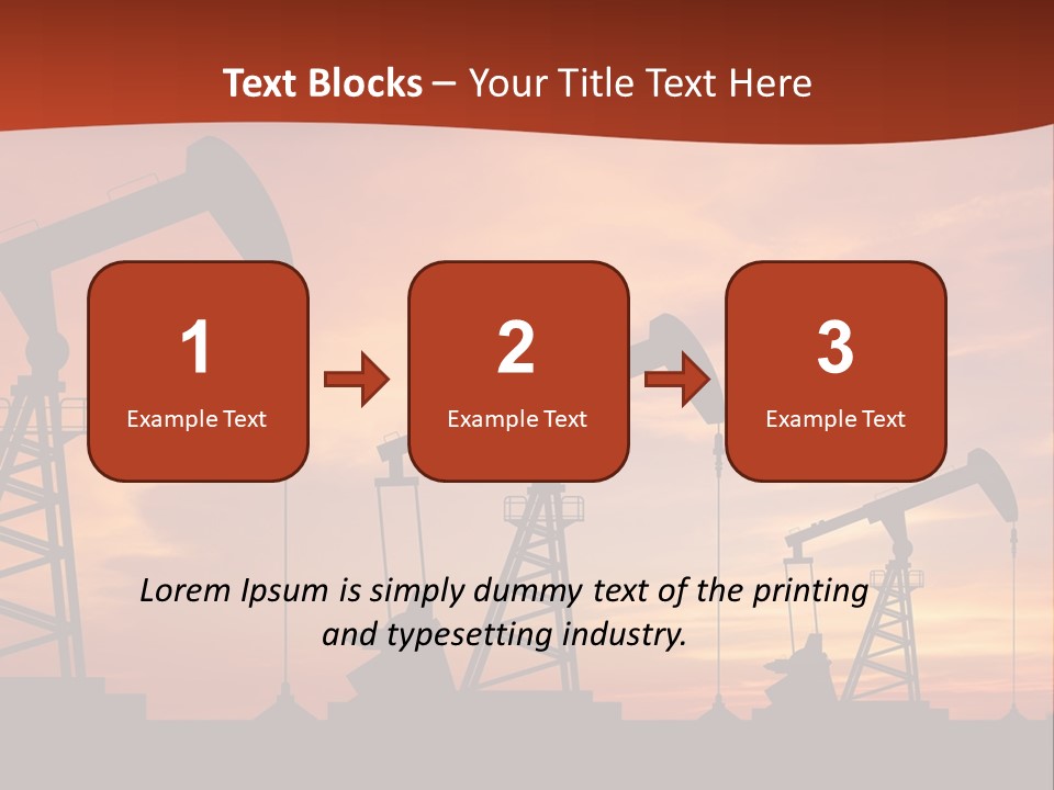 A Group Of Oil Pumps With A Sunset In The Background PowerPoint Template