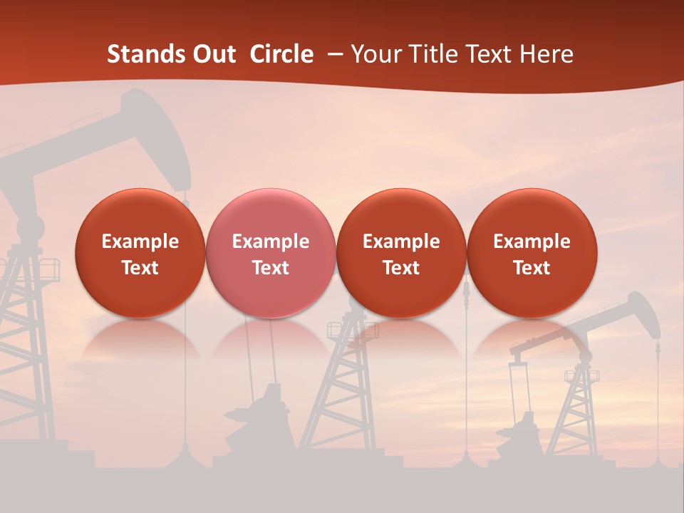 A Group Of Oil Pumps With A Sunset In The Background PowerPoint Template