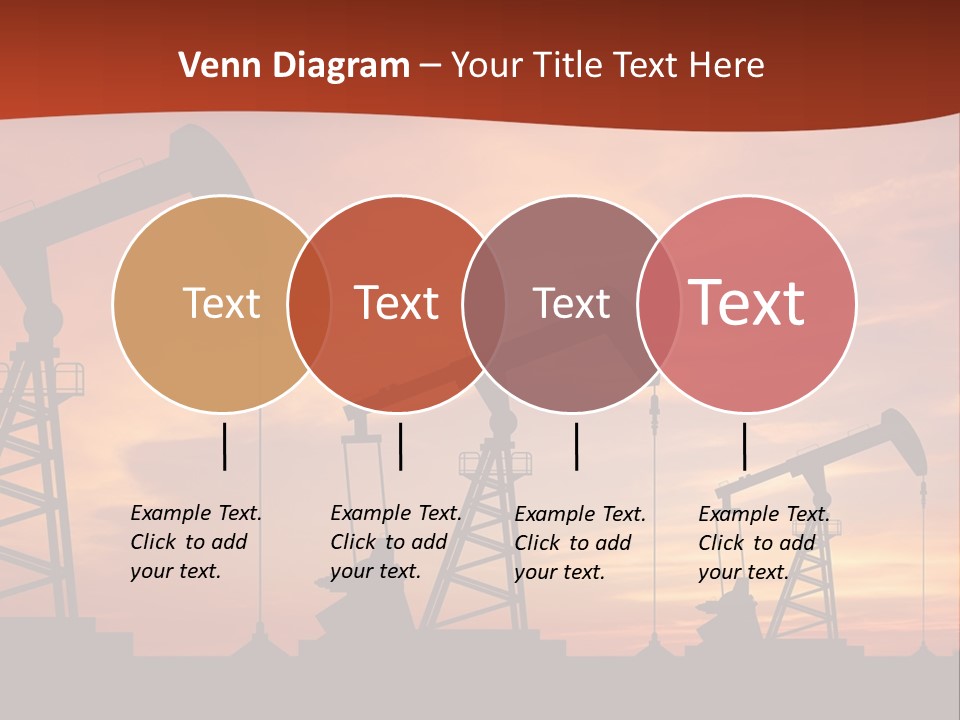 A Group Of Oil Pumps With A Sunset In The Background PowerPoint Template