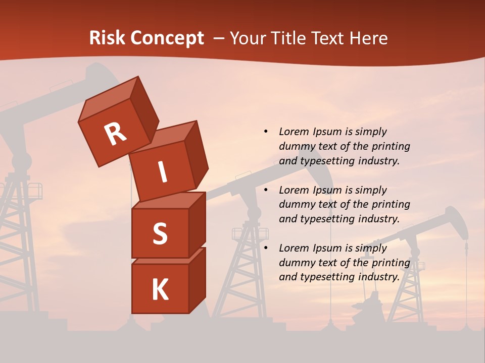 A Group Of Oil Pumps With A Sunset In The Background PowerPoint Template