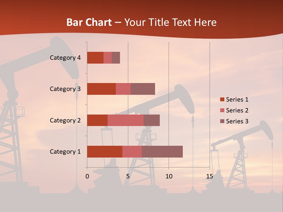 A Group Of Oil Pumps With A Sunset In The Background PowerPoint Template