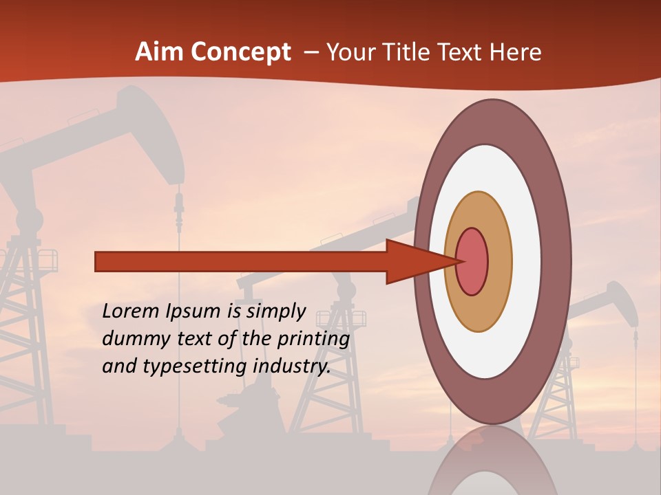 A Group Of Oil Pumps With A Sunset In The Background PowerPoint Template