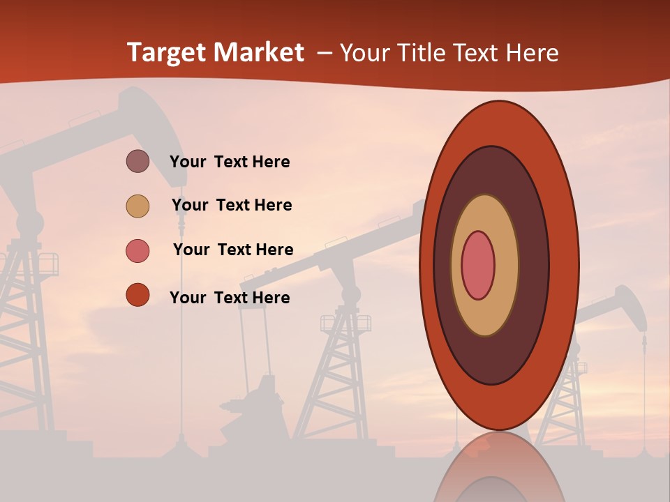 A Group Of Oil Pumps With A Sunset In The Background PowerPoint Template
