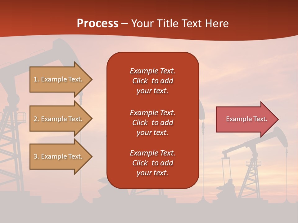A Group Of Oil Pumps With A Sunset In The Background PowerPoint Template