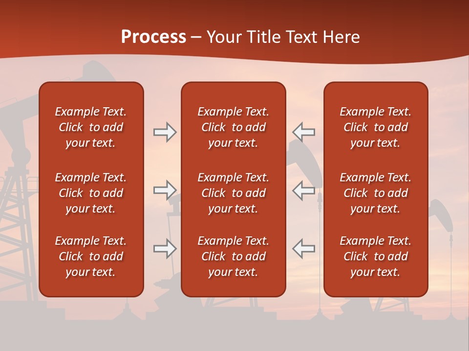 A Group Of Oil Pumps With A Sunset In The Background PowerPoint Template