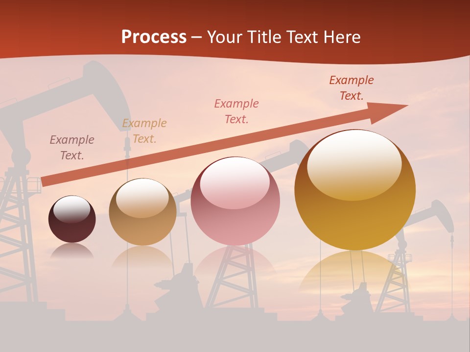 A Group Of Oil Pumps With A Sunset In The Background PowerPoint Template