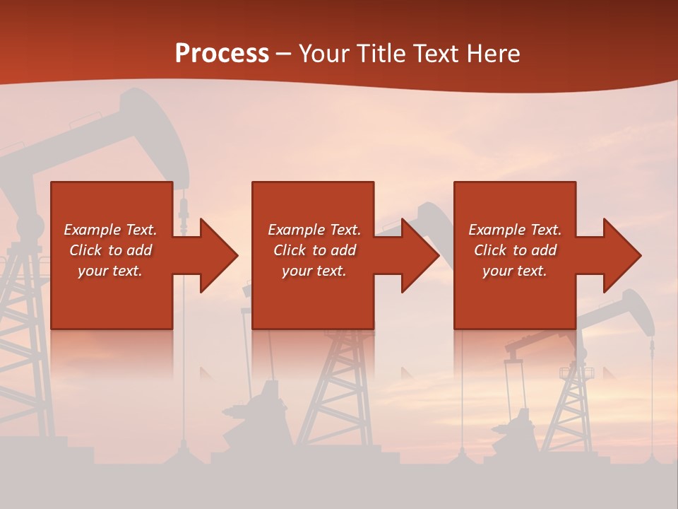 A Group Of Oil Pumps With A Sunset In The Background PowerPoint Template