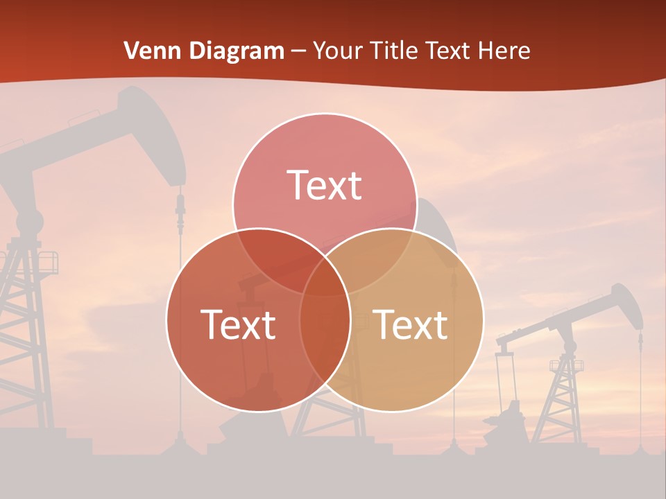 A Group Of Oil Pumps With A Sunset In The Background PowerPoint Template