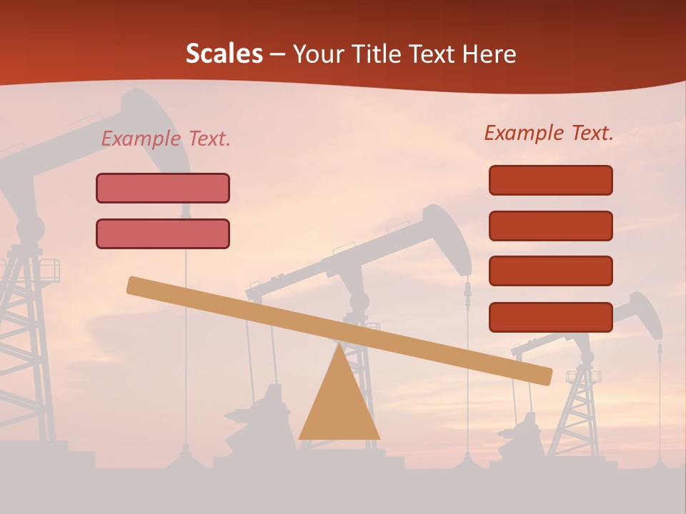 A Group Of Oil Pumps With A Sunset In The Background PowerPoint Template