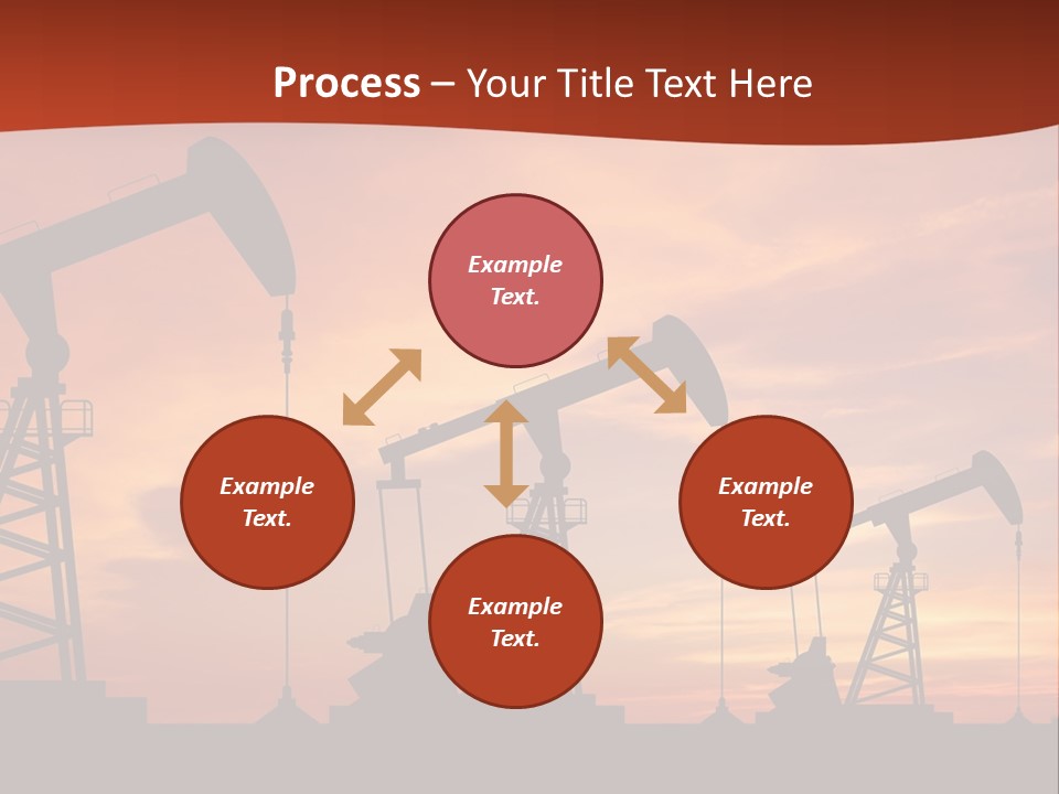 A Group Of Oil Pumps With A Sunset In The Background PowerPoint Template