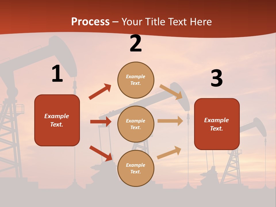 A Group Of Oil Pumps With A Sunset In The Background PowerPoint Template