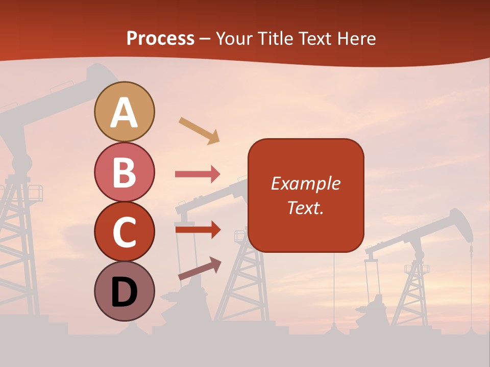 A Group Of Oil Pumps With A Sunset In The Background PowerPoint Template