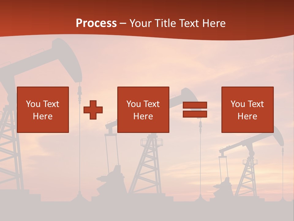 A Group Of Oil Pumps With A Sunset In The Background PowerPoint Template