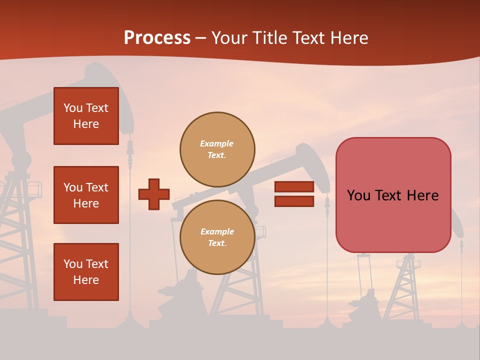 A Group Of Oil Pumps With A Sunset In The Background PowerPoint Template