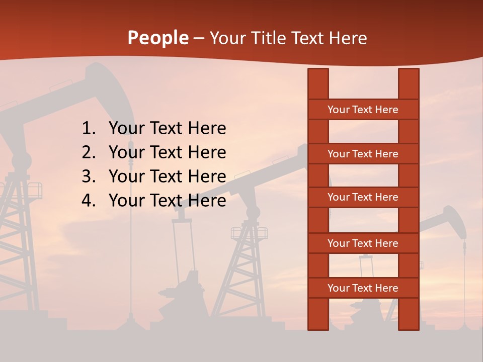 A Group Of Oil Pumps With A Sunset In The Background PowerPoint Template