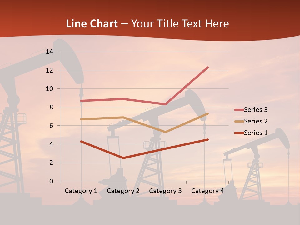 A Group Of Oil Pumps With A Sunset In The Background PowerPoint Template