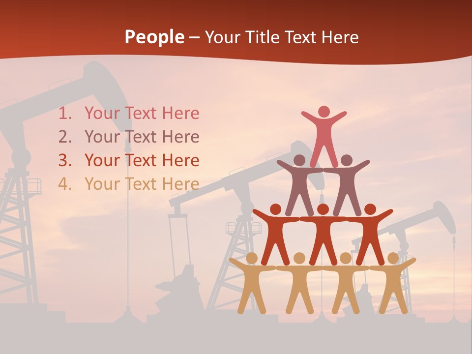 A Group Of Oil Pumps With A Sunset In The Background PowerPoint Template