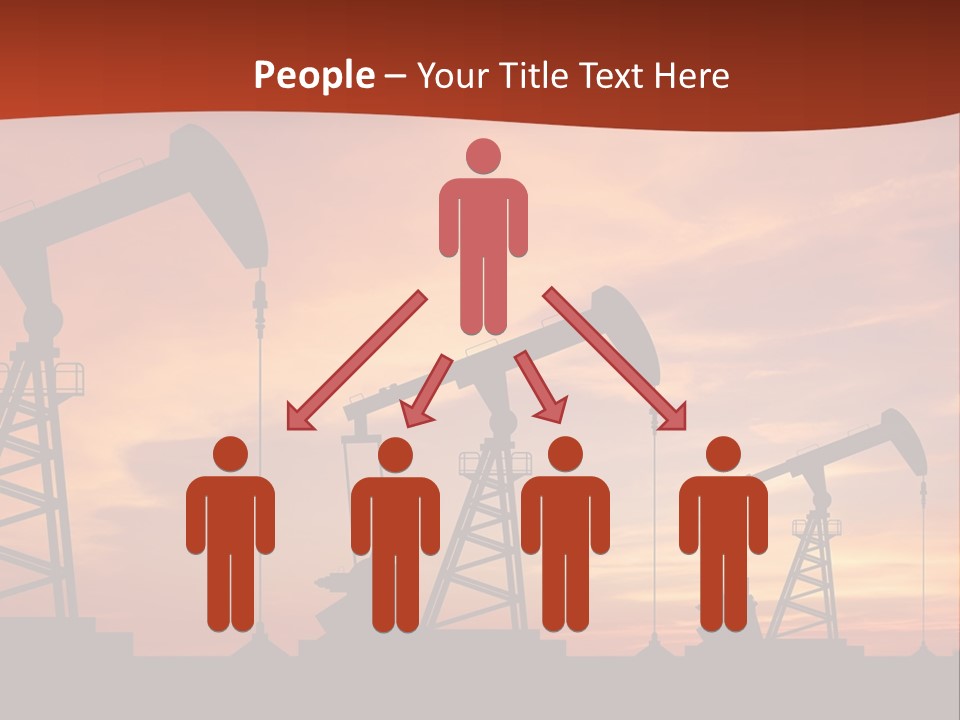 A Group Of Oil Pumps With A Sunset In The Background PowerPoint Template