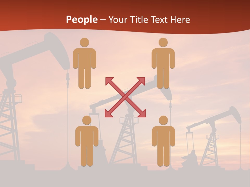 A Group Of Oil Pumps With A Sunset In The Background PowerPoint Template
