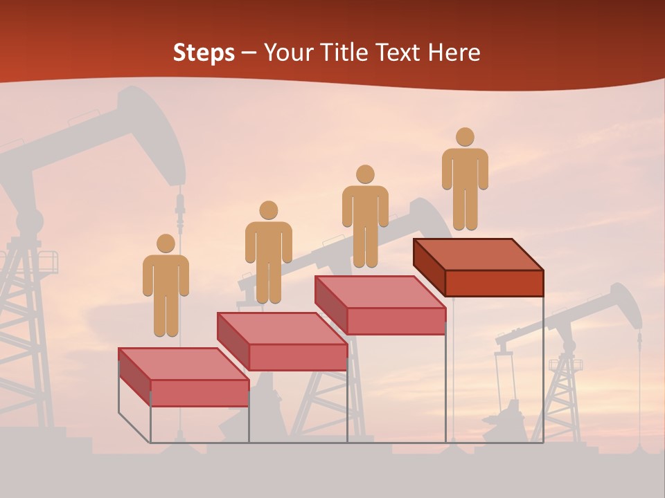 A Group Of Oil Pumps With A Sunset In The Background PowerPoint Template
