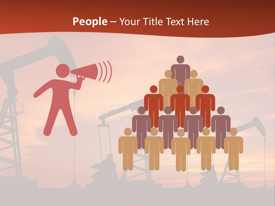 A Group Of Oil Pumps With A Sunset In The Background PowerPoint Template