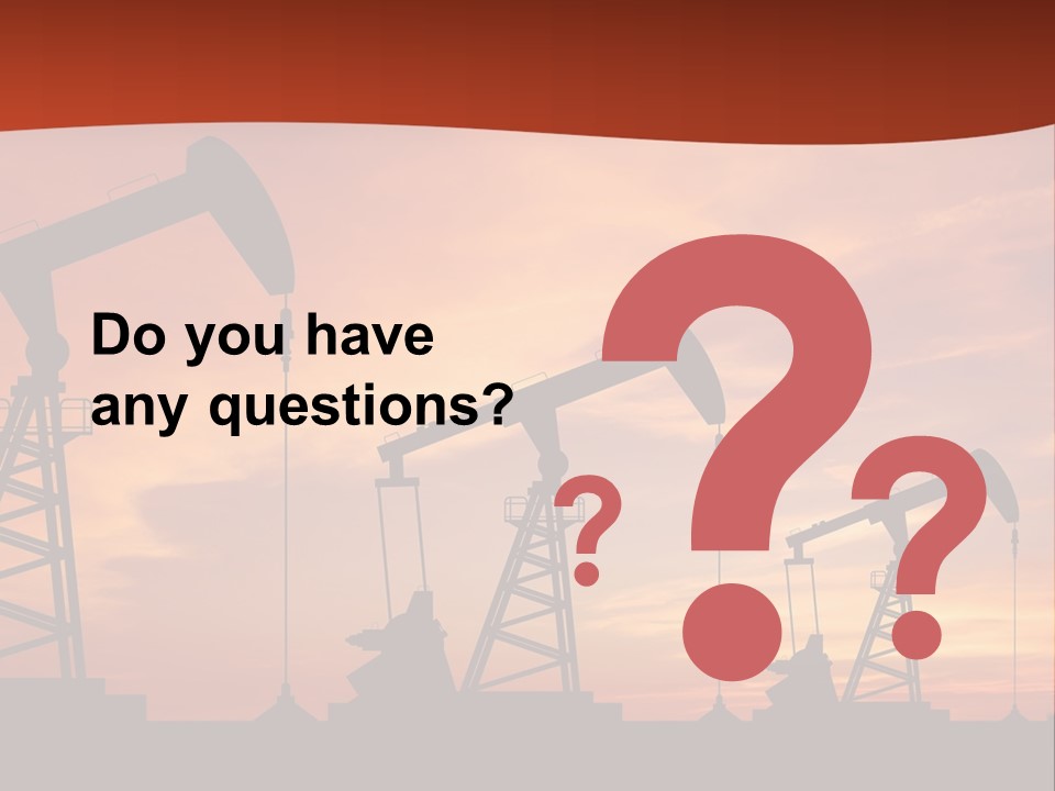 A Group Of Oil Pumps With A Sunset In The Background PowerPoint Template