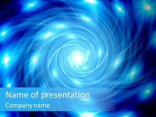 A Blue Spiral With Stars On A Black Background PowerPoint Template