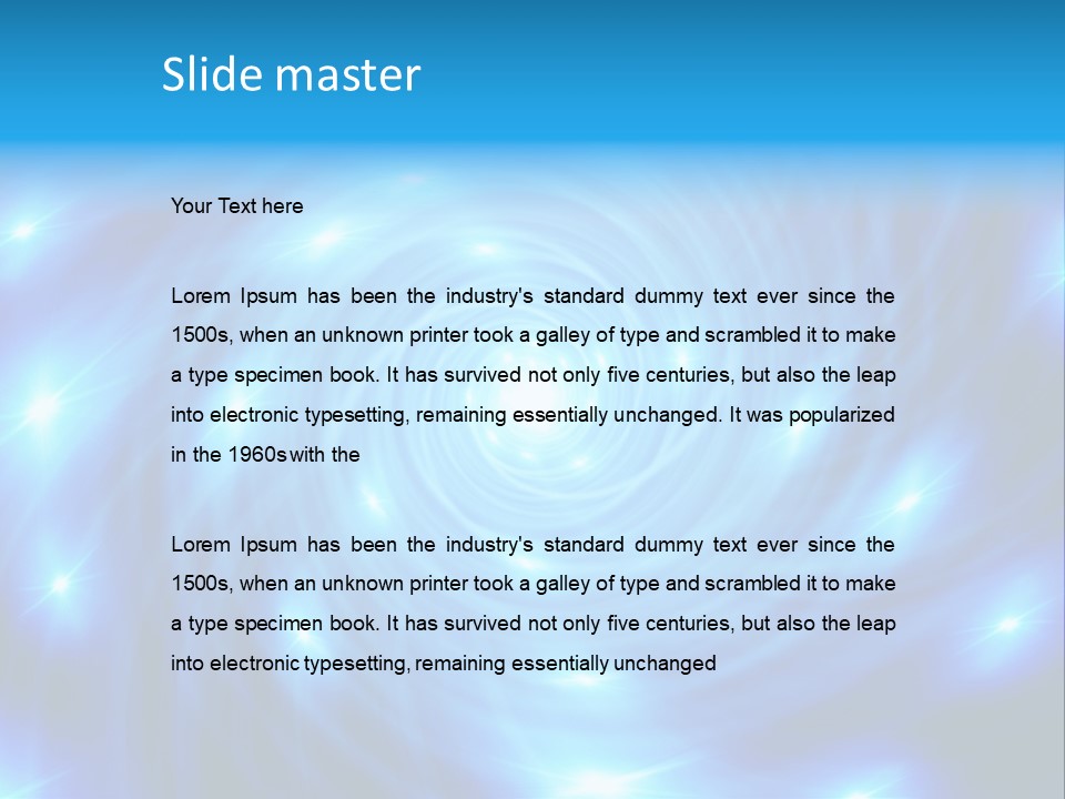 A Blue Spiral With Stars On A Black Background PowerPoint Template