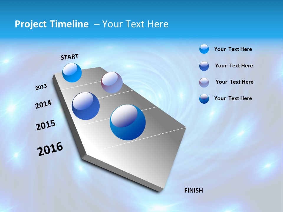 A Blue Spiral With Stars On A Black Background PowerPoint Template