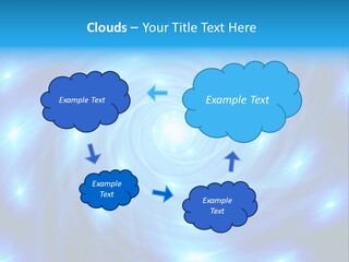 A Blue Spiral With Stars On A Black Background PowerPoint Template