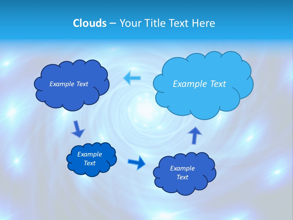 A Blue Spiral With Stars On A Black Background PowerPoint Template