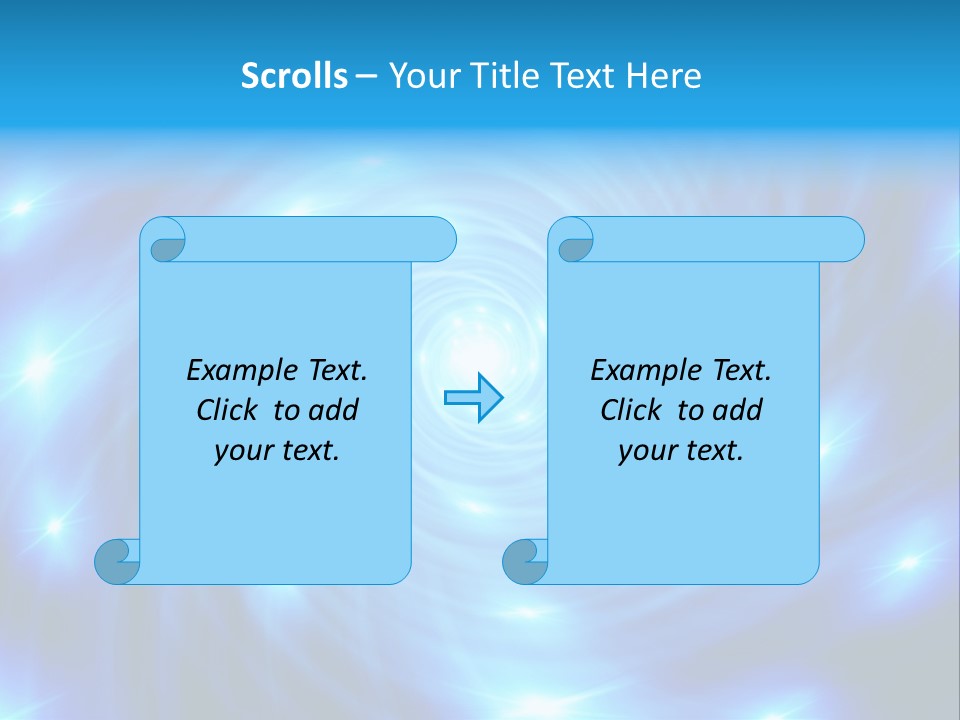 A Blue Spiral With Stars On A Black Background PowerPoint Template