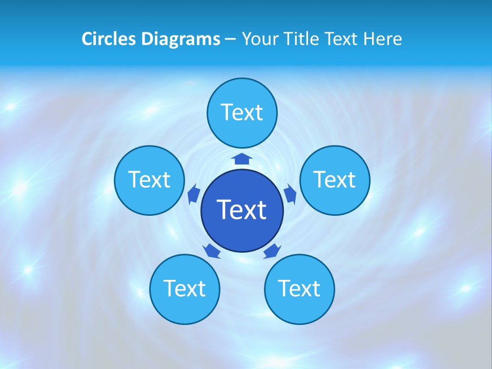 A Blue Spiral With Stars On A Black Background PowerPoint Template