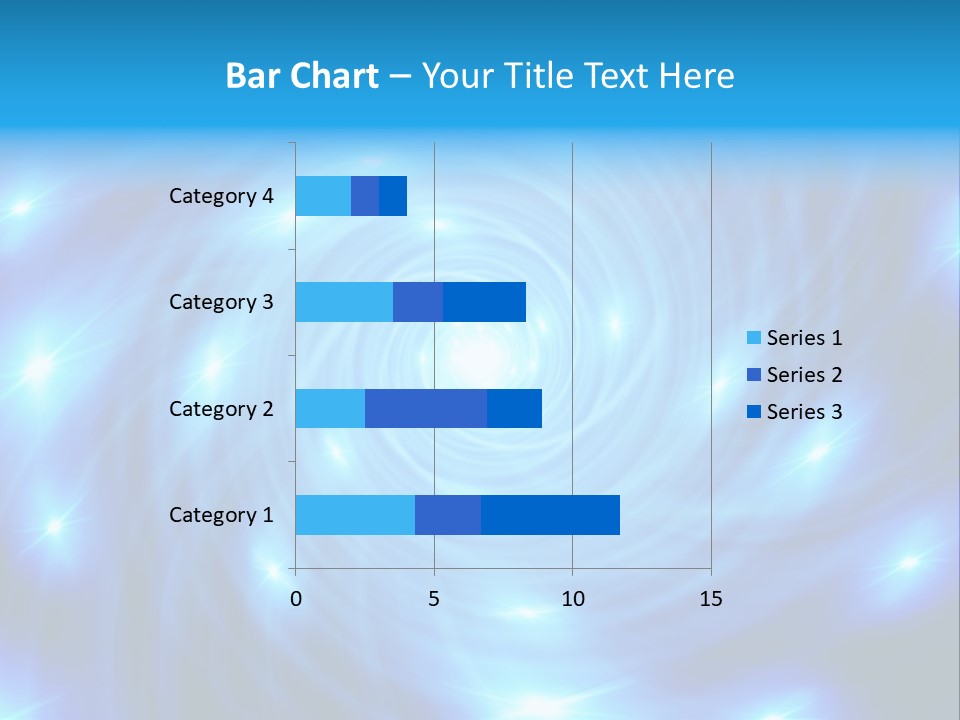 A Blue Spiral With Stars On A Black Background PowerPoint Template